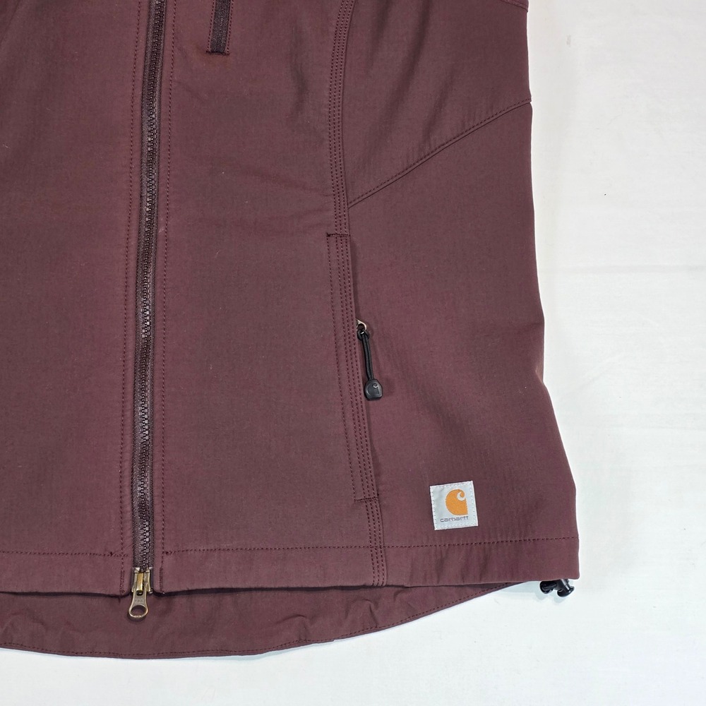 Carhartt Womens Softshell Vest Burgundy Full Zip Fleece Lined 102254 Medium 8/10 - Picture 8 of 15